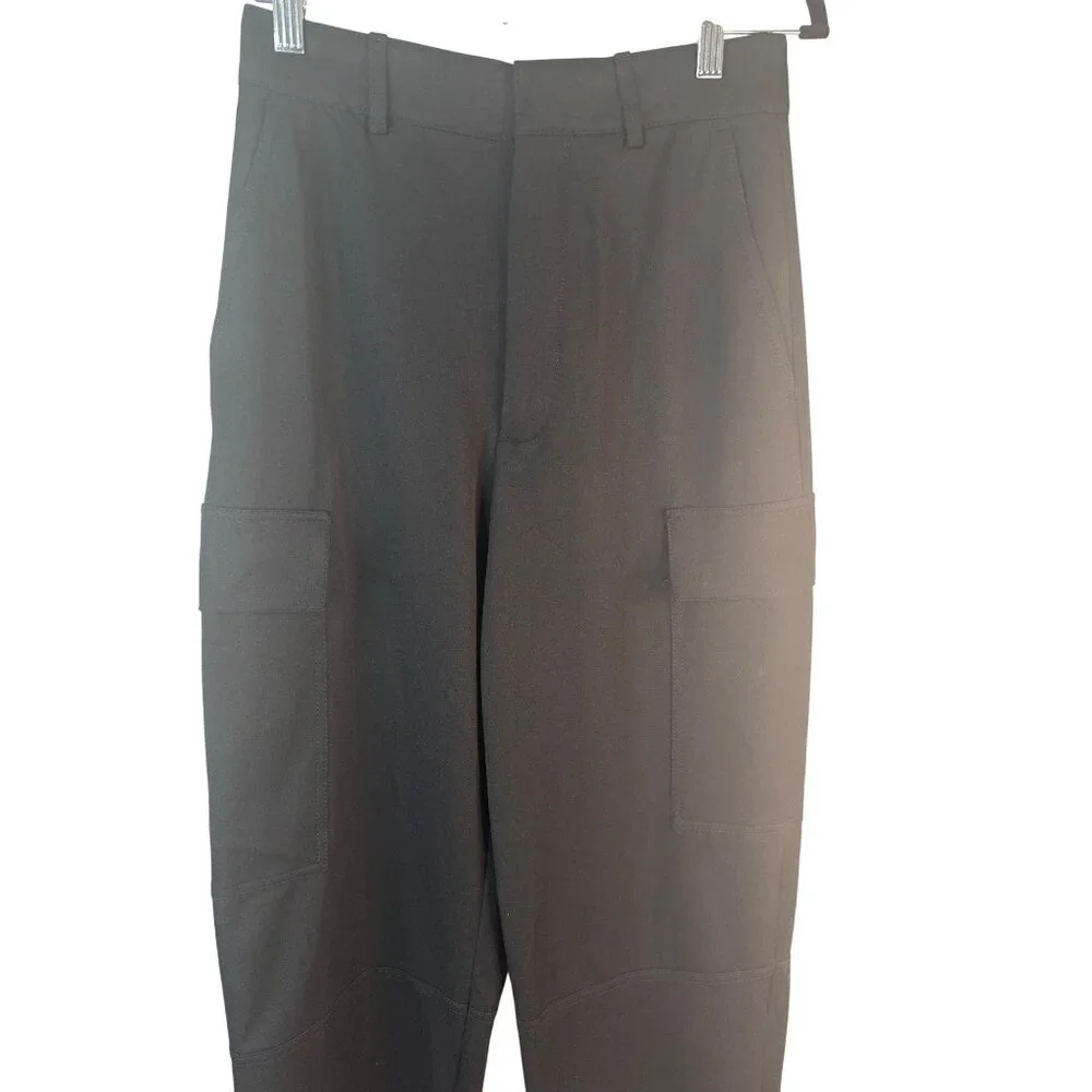 ZARA Black Cargo Pants XS Polyester Viscose Blend